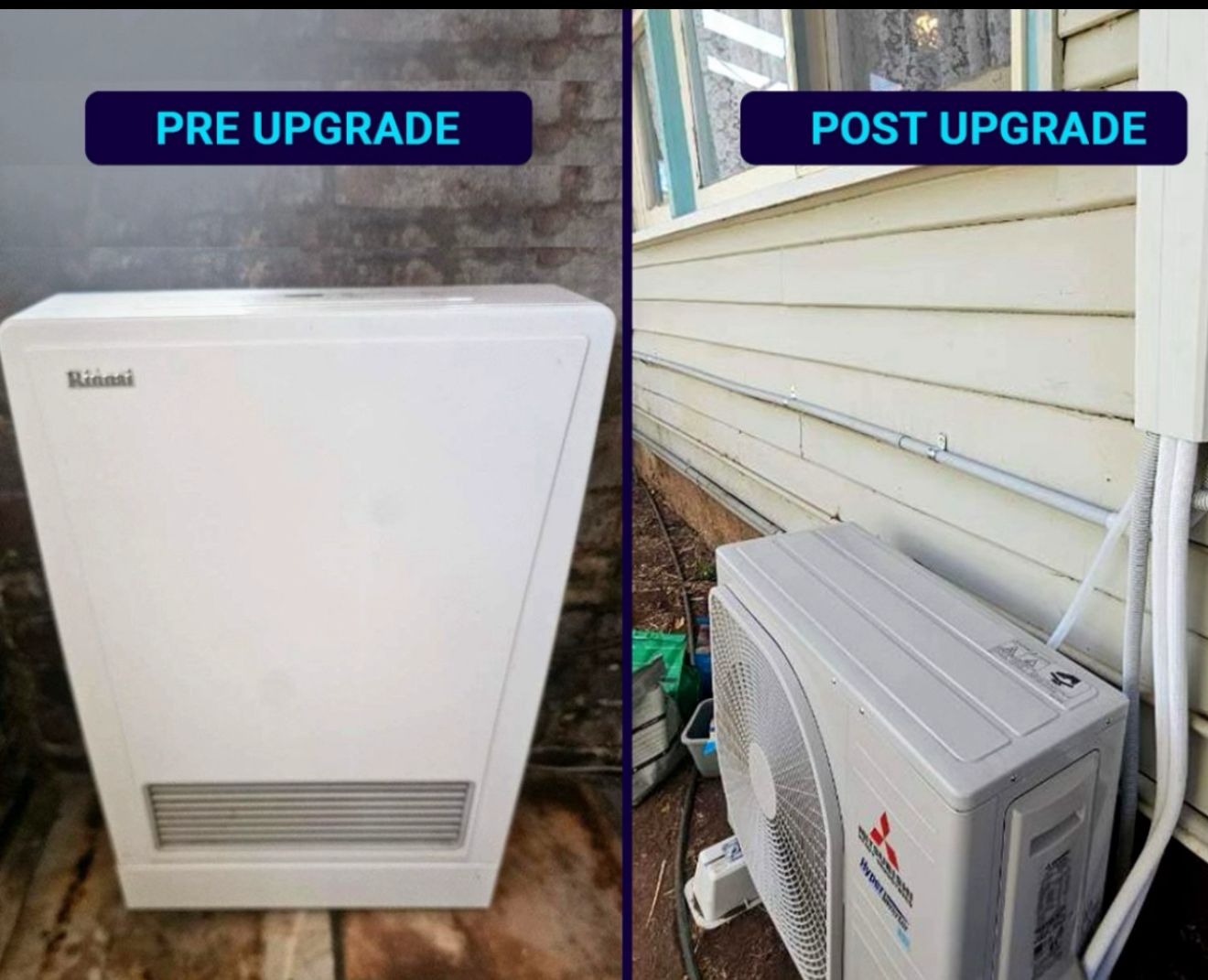 Before and after air conditioning upgrade